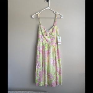 NWT Lilly Pulitzer Yellow Floral Billie Dress Sz 2 Style 65335 New Silk Blend